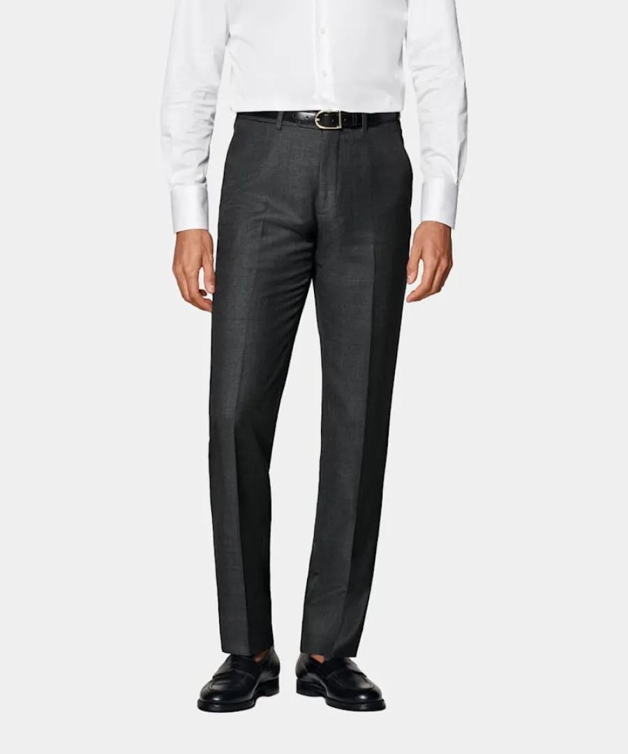Best Sale Anzughose dunkelgrau Slim Leg straight Hosen