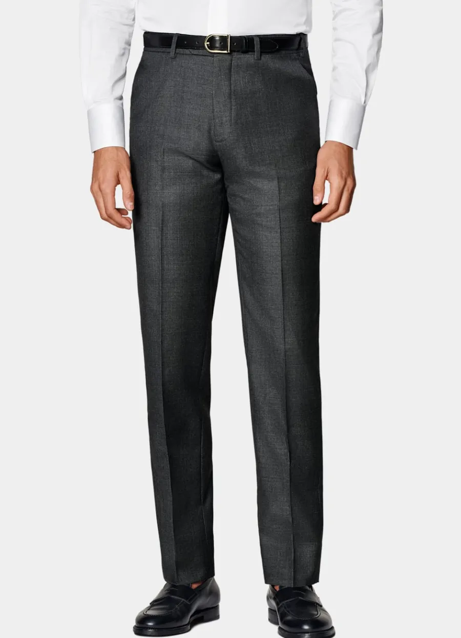 Best Sale Anzughose dunkelgrau Slim Leg straight Hosen