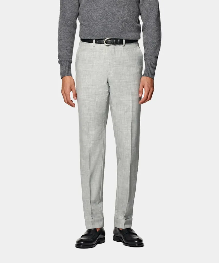 Hot Anzughose hellgrau Slim Leg tapered Hosen