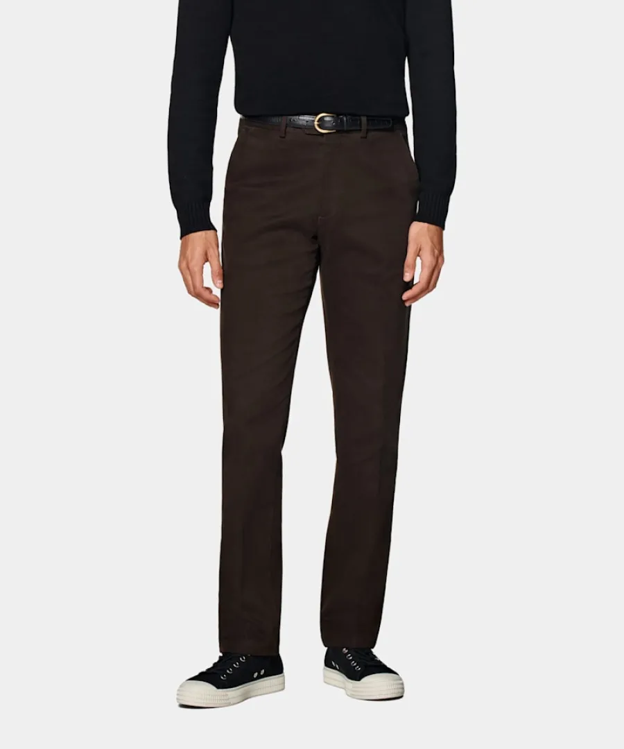 Online Chino dunkebraun Slim Leg straight Chino Hosen | Hosen