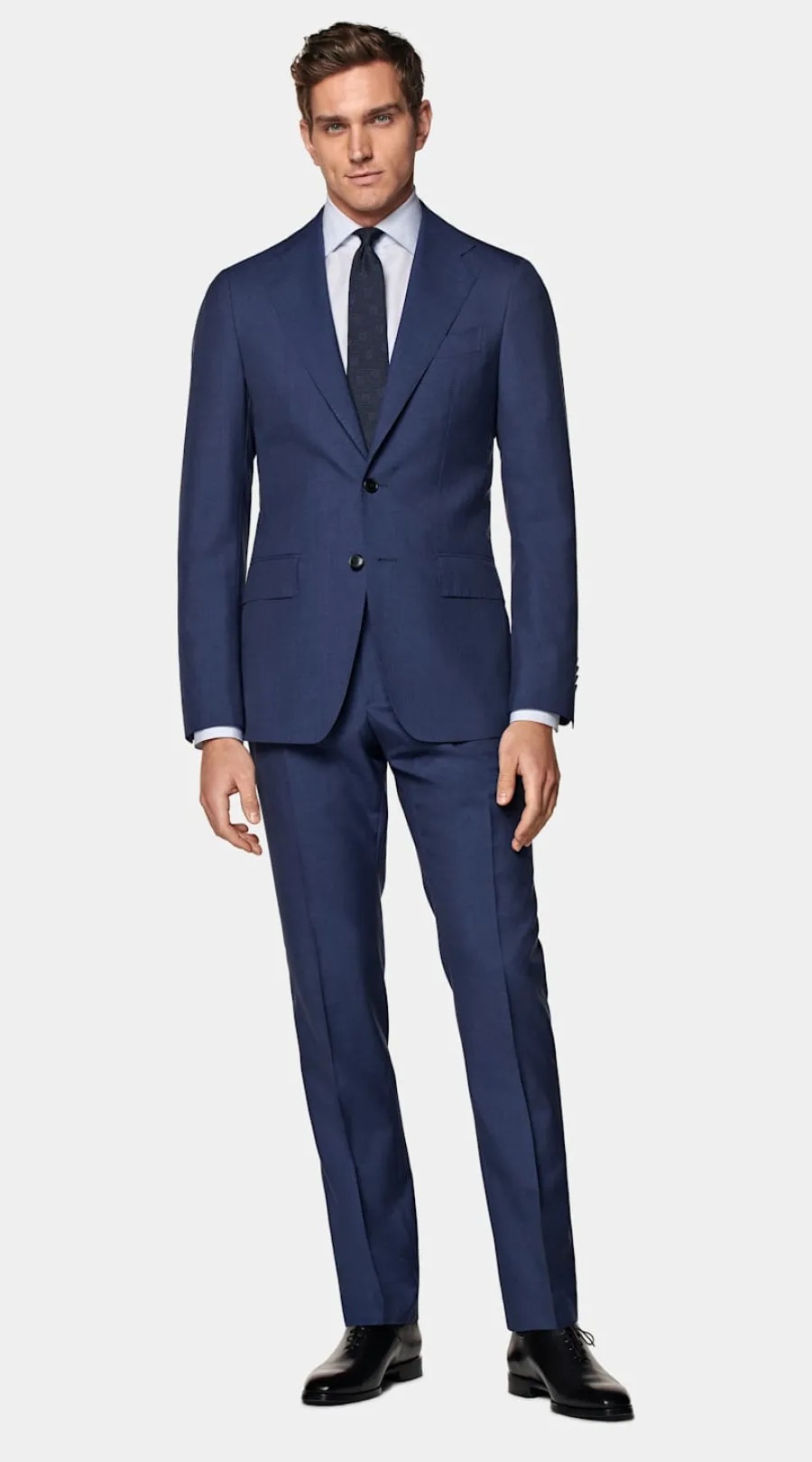 Online Custom Made Maßanzug mittelblau Maßanzüge