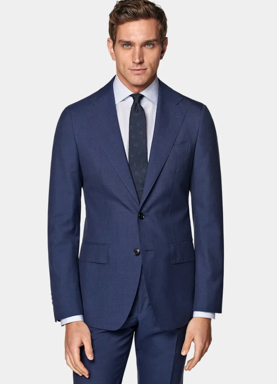 Online Custom Made Maßanzug mittelblau Maßanzüge