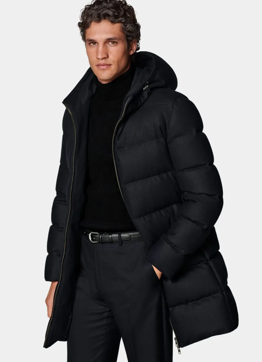 Hot Daunenjacke lang navy Freizeitjacken