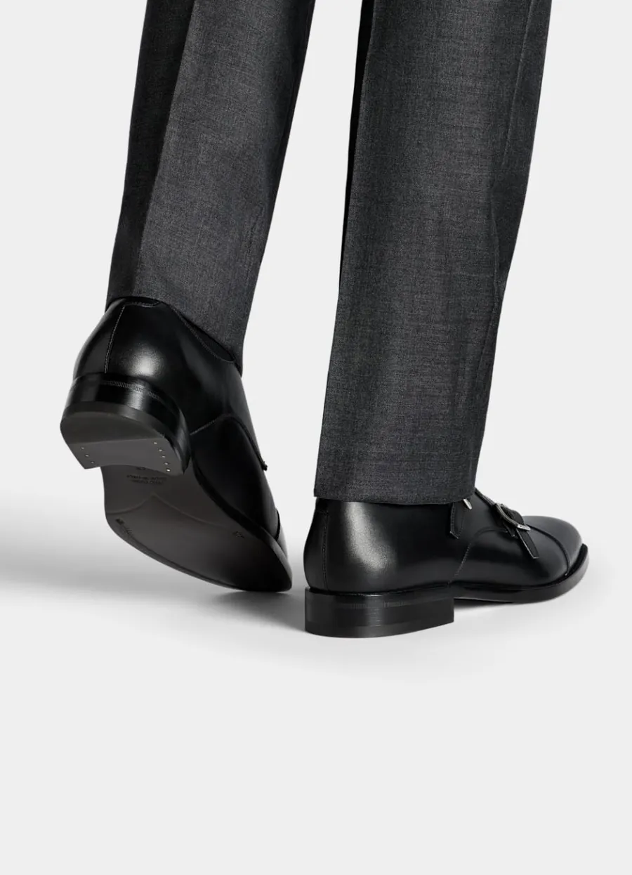 Sale Double Monk Schuhe schwarz Schnürschuhe & Monk Schuhe