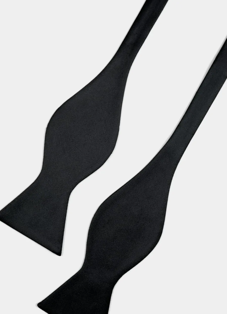 Discount Fliege schwarz zum selbst binden Krawatten & Fliegen | Smoking Accessoires