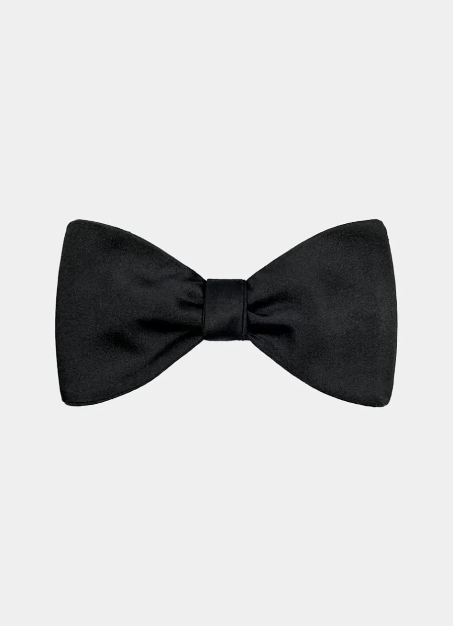 Discount Fliege schwarz zum selbst binden Krawatten & Fliegen | Smoking Accessoires