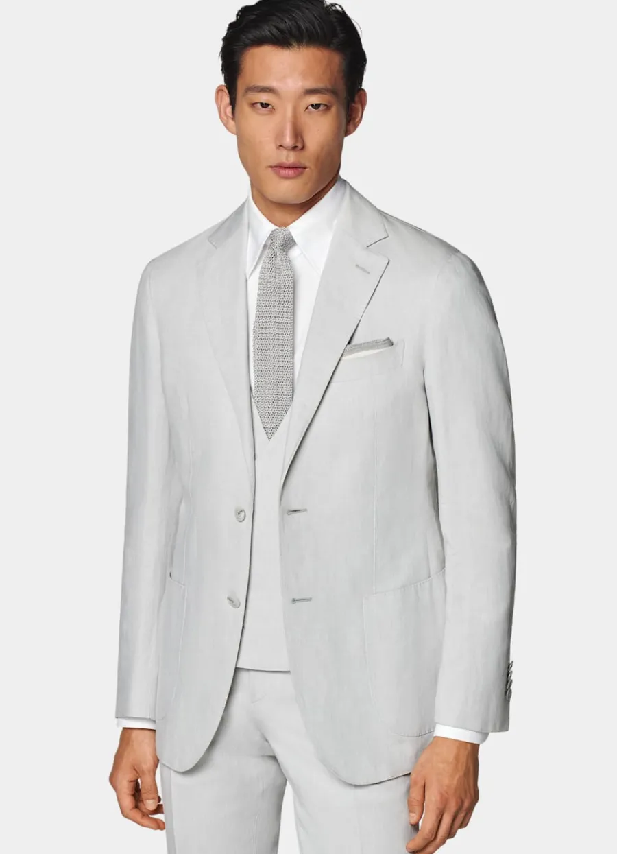 Cheap Havana Anzug dreiteilig hellgrau Tailored Fit Formelle Hochzeit | Hochzeitsanzüge
