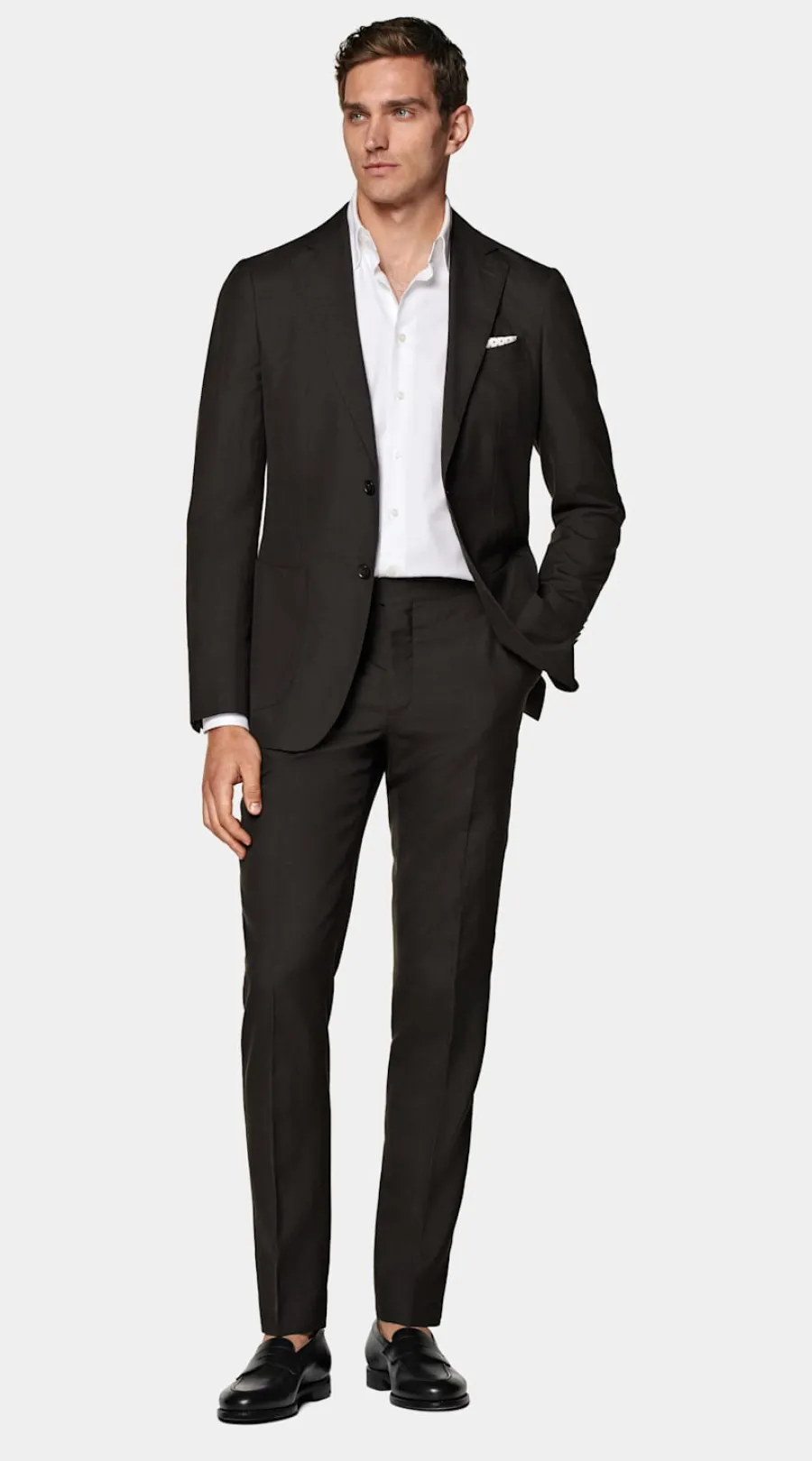 Clearance Havana Anzug dunkelbraun Tailored Fit Cocktail-Hochzeit | Hochzeitsanzüge