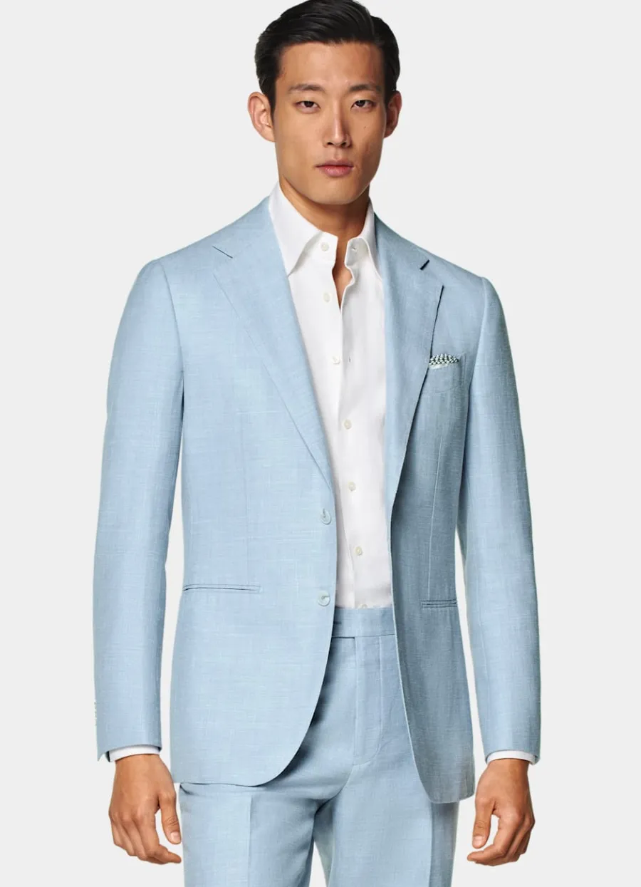 Best Sale Havana Anzug hellblau Tailored Fit Cocktail-Hochzeit | Hochzeitsanzüge