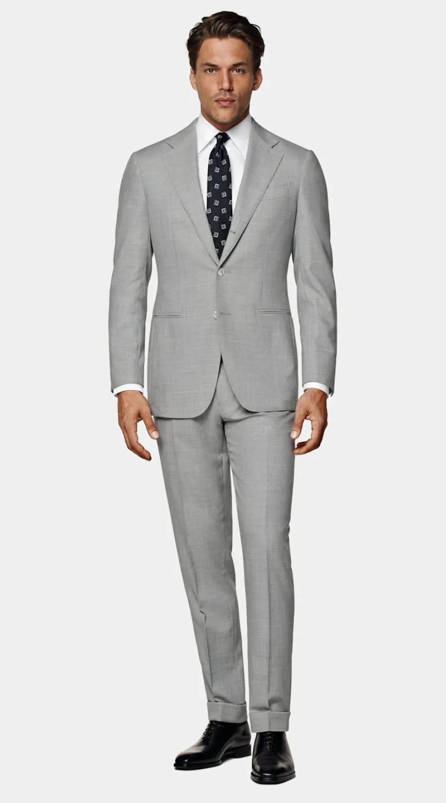 Shop Havana Anzug hellgrau Tailored Fit Klassische Anzüge