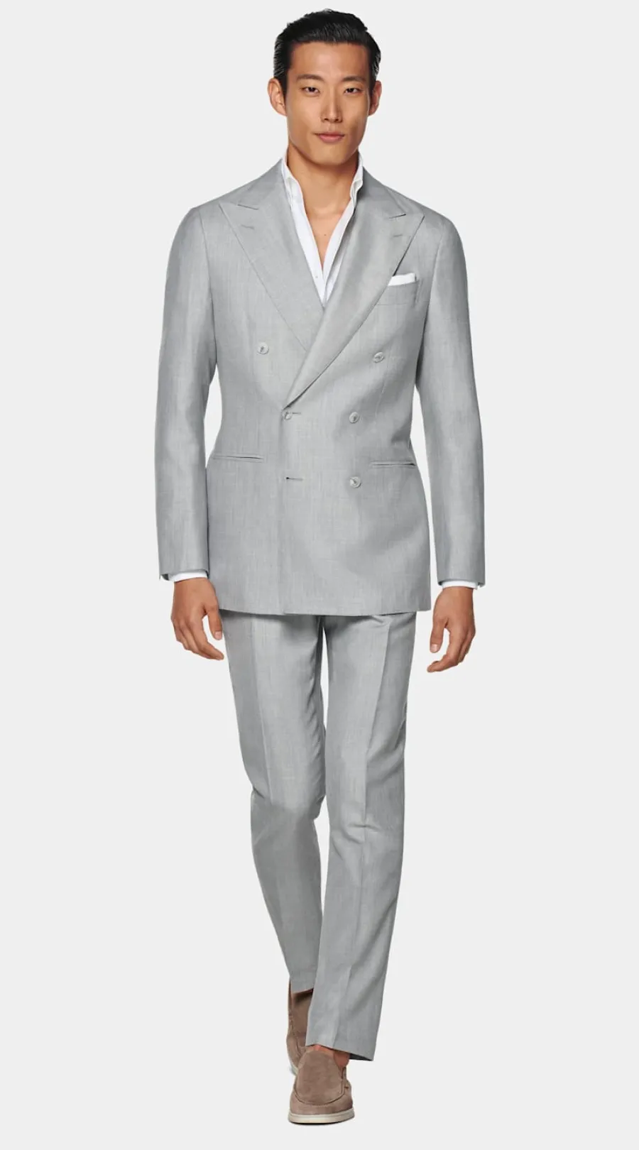 Best Havana Anzug hellgrau Tailored Fit Cocktail-Hochzeit