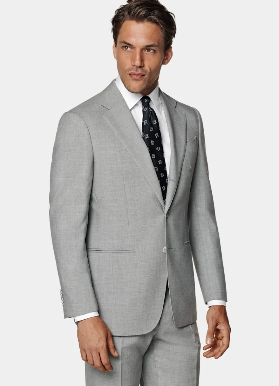 Shop Havana Anzug hellgrau Tailored Fit Klassische Anzüge