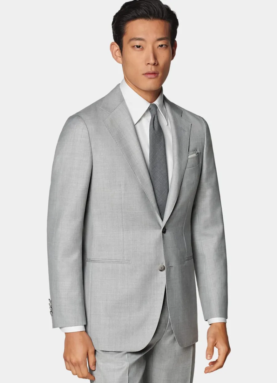 Cheap Havana Anzug hellgrau Tailored Fit Formelle Hochzeit | Hochzeitsanzüge