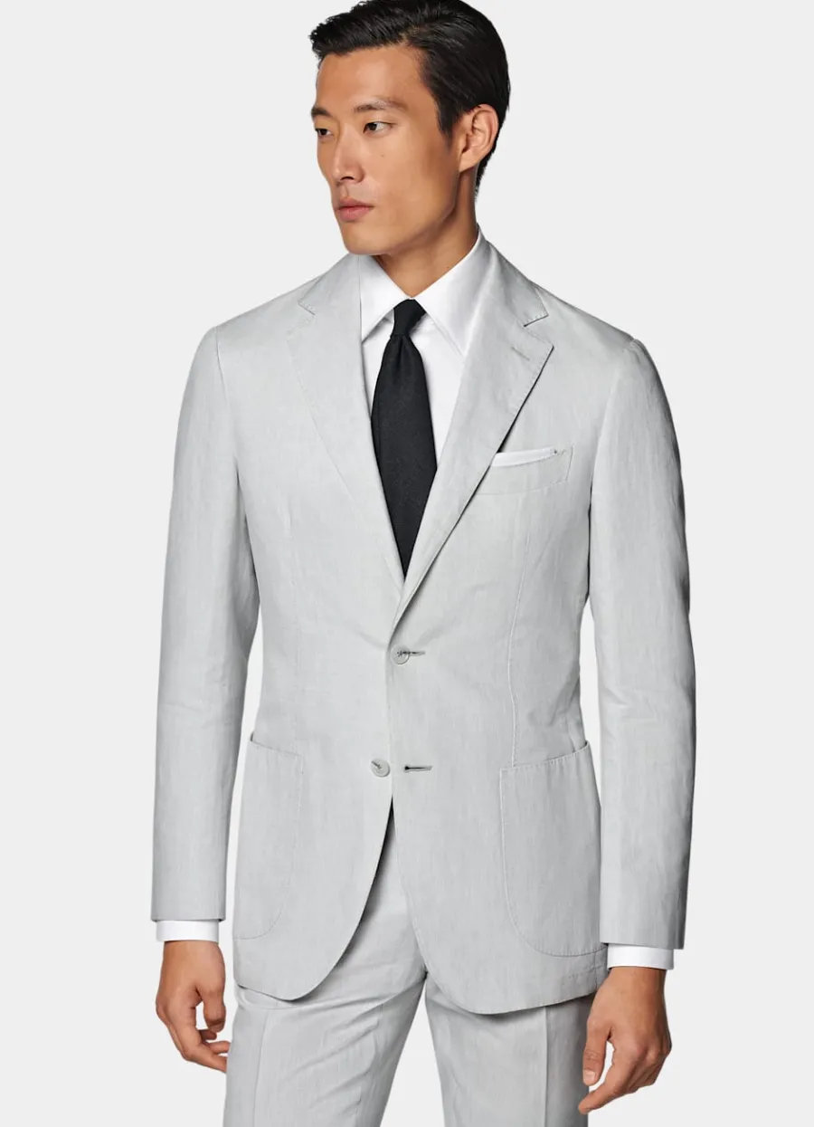 Discount Havana Anzug hellgrau Tailored Fit Formelle Hochzeit | Hochzeitsanzüge