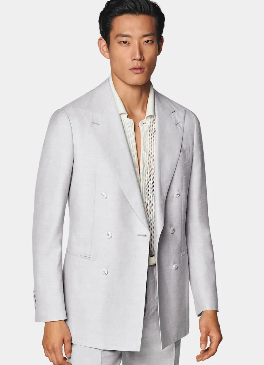 New Havana Anzug hellgrau Tailored Fit Hochzeit Am Strand | Moderne Anzüge
