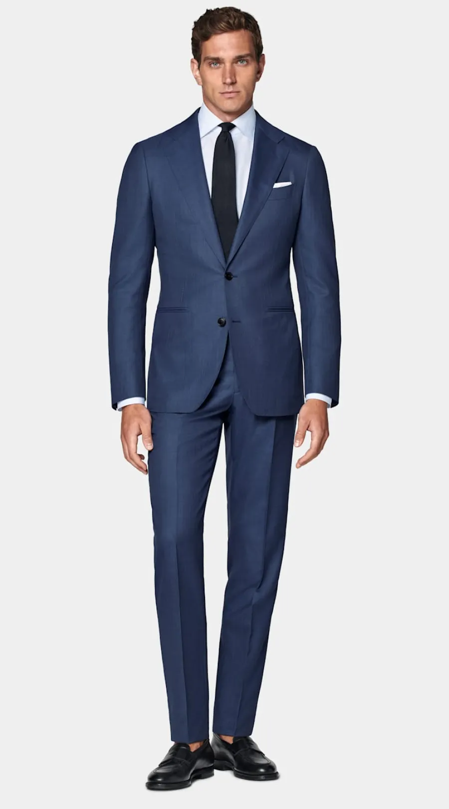 Flash Sale Havana Anzug mittelblau Tailored Fit Klassische Anzüge