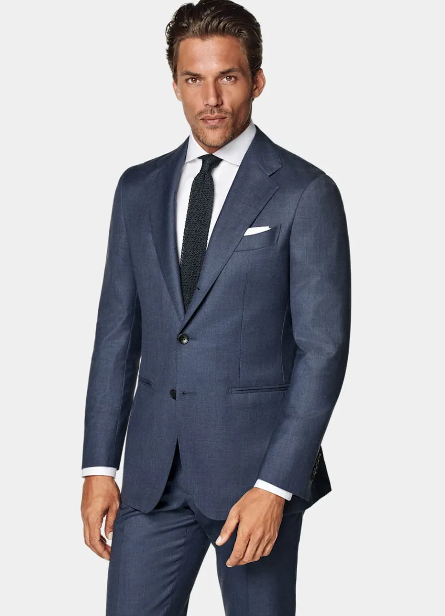 Shop Havana Anzug mittelblau Tailored Fit Formelle Hochzeit | Hochzeitsanzüge