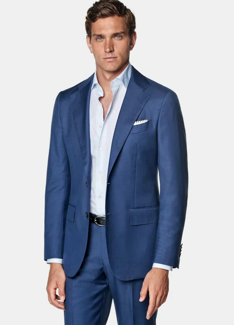 Shop Havana Anzug mittelblau Tailored Fit Cocktail-Hochzeit | Hochzeitsanzüge