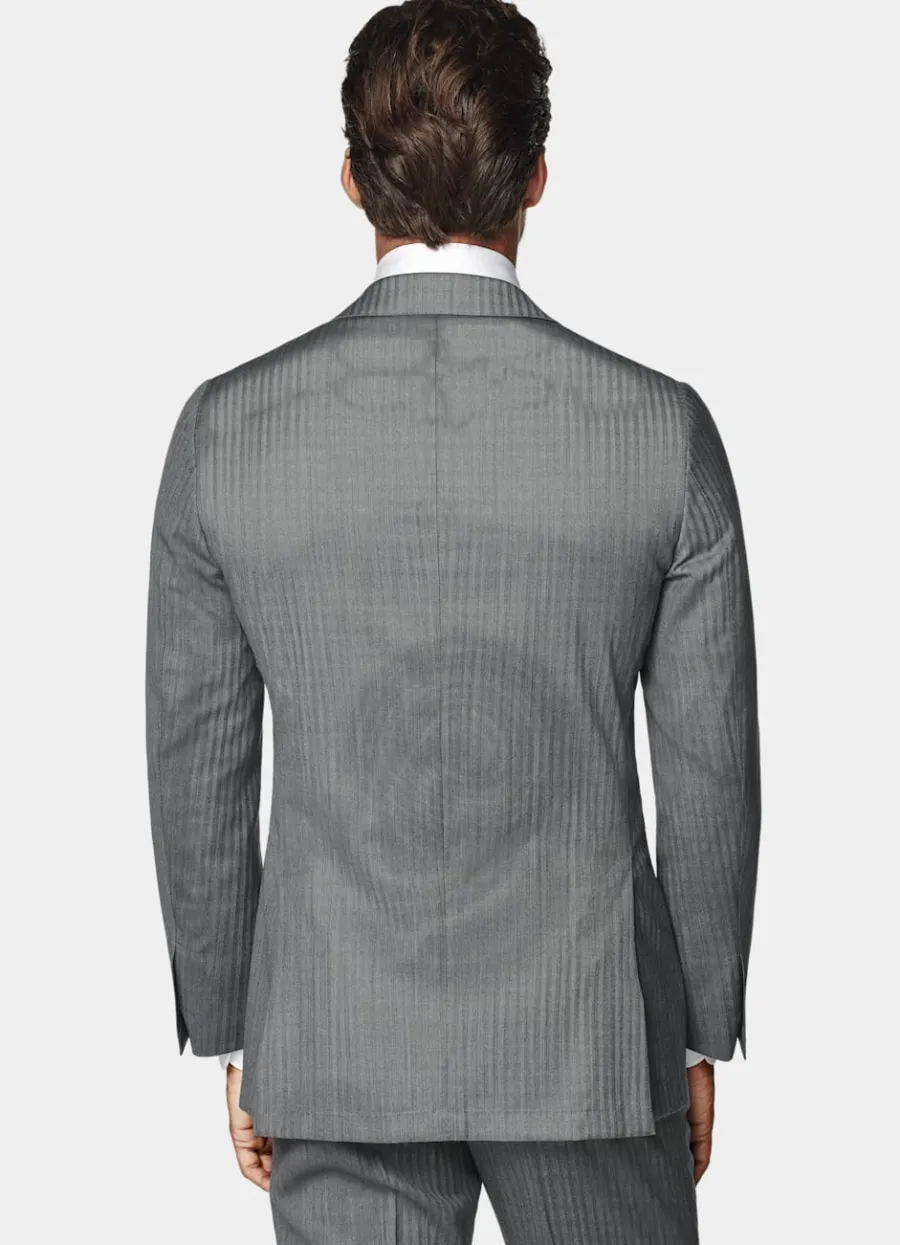 havana_anzug_mittelgrau_fischgrtmuster_tailored_fit_4.webp Store Havana Anzug mittelgrau Fischgrätmuster Tailored Fit Klassische Anzüge