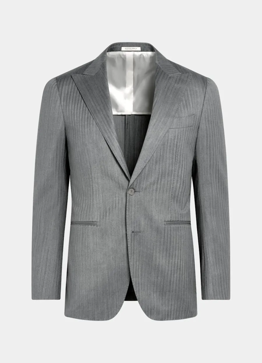 havana_anzug_mittelgrau_fischgrtmuster_tailored_fit_9.webp Store Havana Anzug mittelgrau Fischgrätmuster Tailored Fit Klassische Anzüge