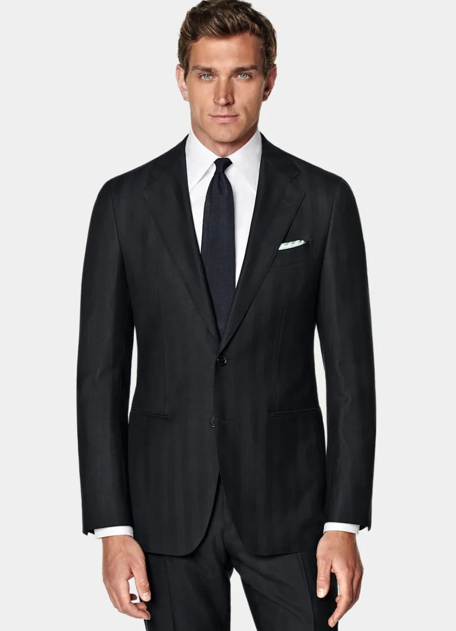 Hot Havana Anzug Fischgrätmuster Tailored Fit Moderne Anzüge