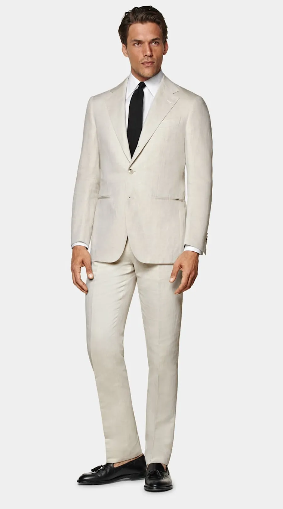 Cheap Havana Anzug sand Tailored Fit Formelle Hochzeit | Hochzeitsanzüge