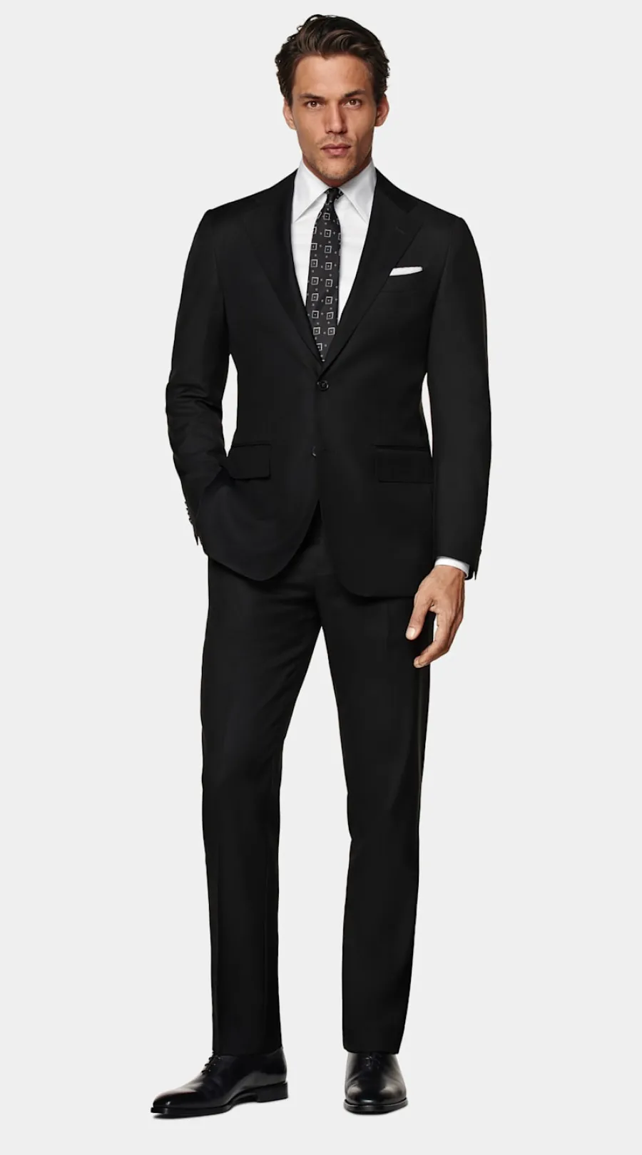Discount Havana Anzug schwarz Tailored Fit Formelle Hochzeit | Hochzeitsanzüge