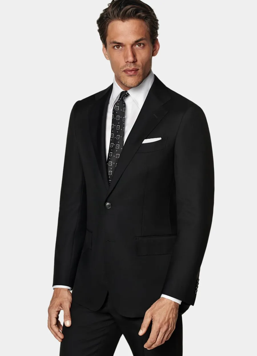 Discount Havana Anzug schwarz Tailored Fit Formelle Hochzeit | Hochzeitsanzüge