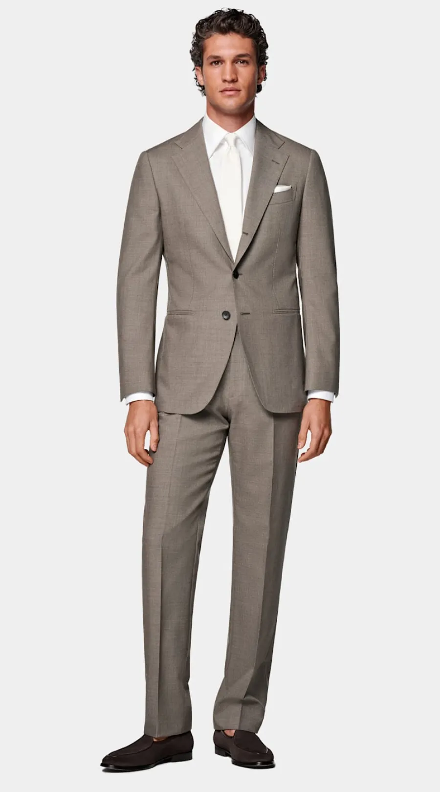 Best Havana Anzug taupe Tailored Fit Klassische Anzüge