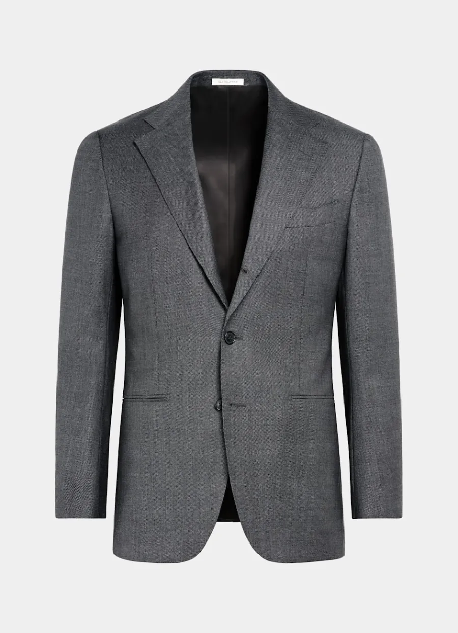 havana_anzugsakko_dunkelgrau_birdseyemuster_tailored_fit_5-1.webp Best Sale Havana Anzugsakko dunkelgrau Birdseye-Muster Tailored Fit Anzugsakkos