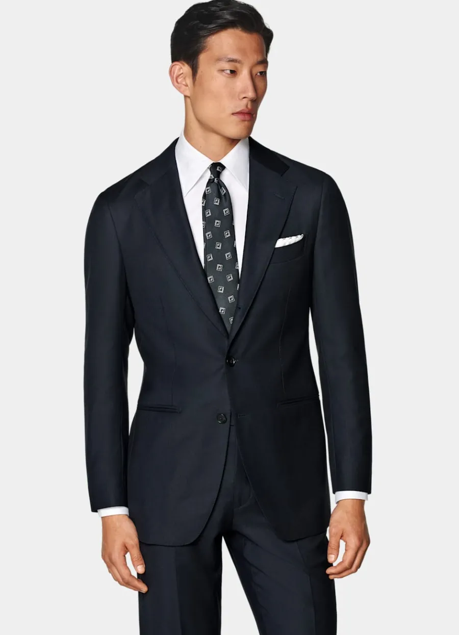 Flash Sale Havana Anzugsakko Birdseye-Muster Tailored Fit Anzugsakkos