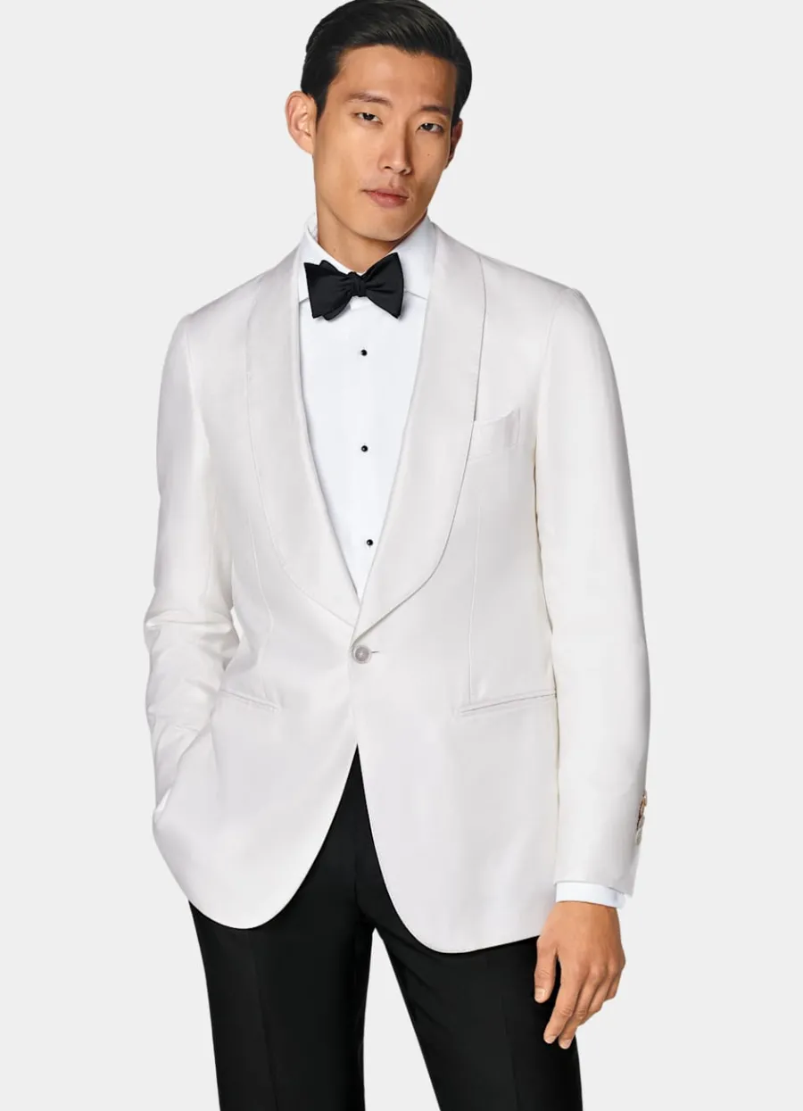 Cheap Havana Dinner Jacket off-white Tailored Fit Black Tie | Dinner Jackets