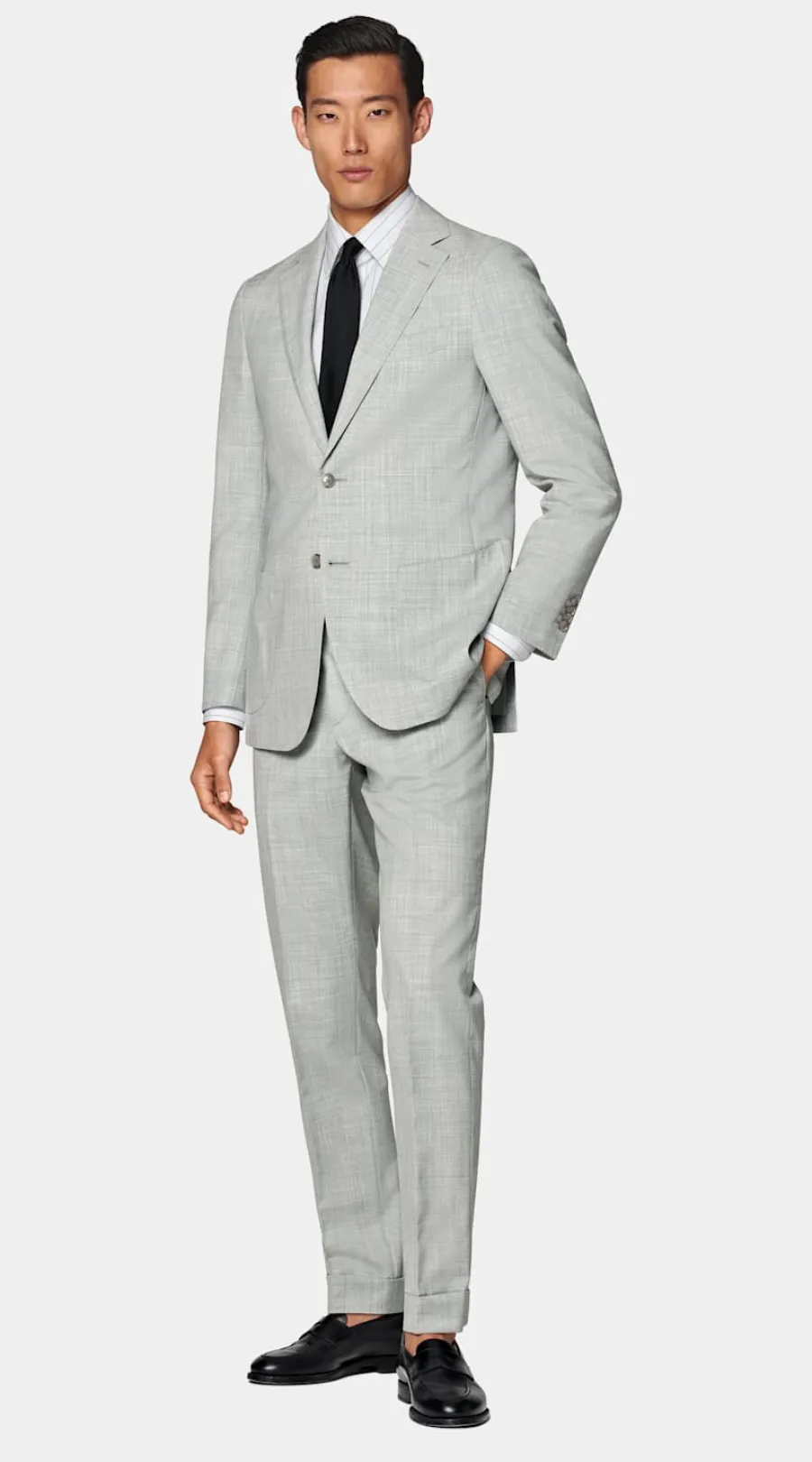 Hot Havana Perennial Anzug hellgrau Tailored Fit Klassische Anzüge