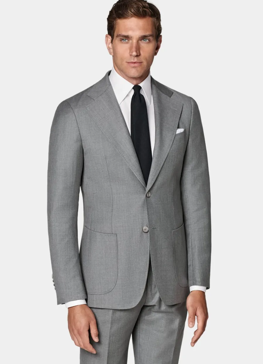 Discount Havana Perennial Anzug mittelgrau Tailored Fit Formelle Hochzeit