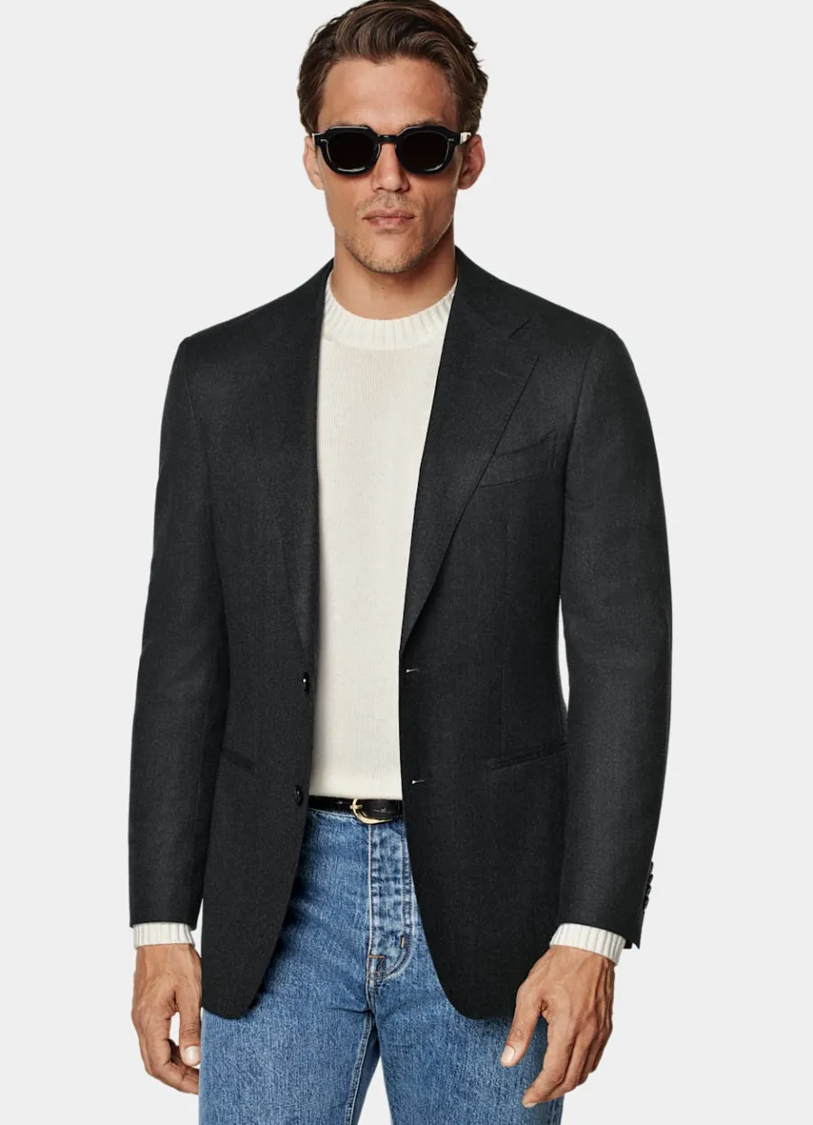 Hot Havana Sakko dunkelgrau Tailored Fit Sakkos