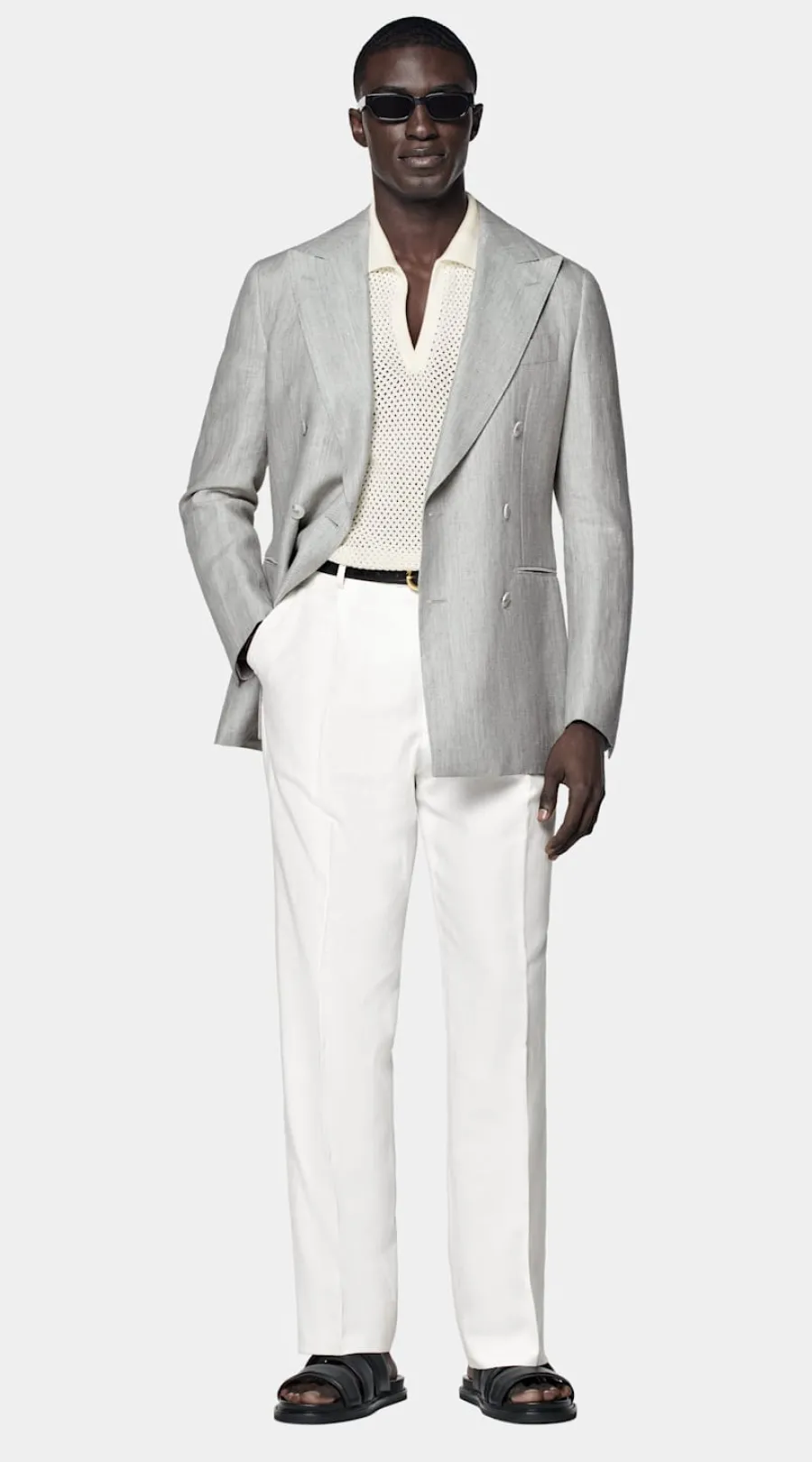 Online Havana Sakko hellgrau Fischgrätmuster Tailored Fit Casual Chic Hochzeit | Sakkos