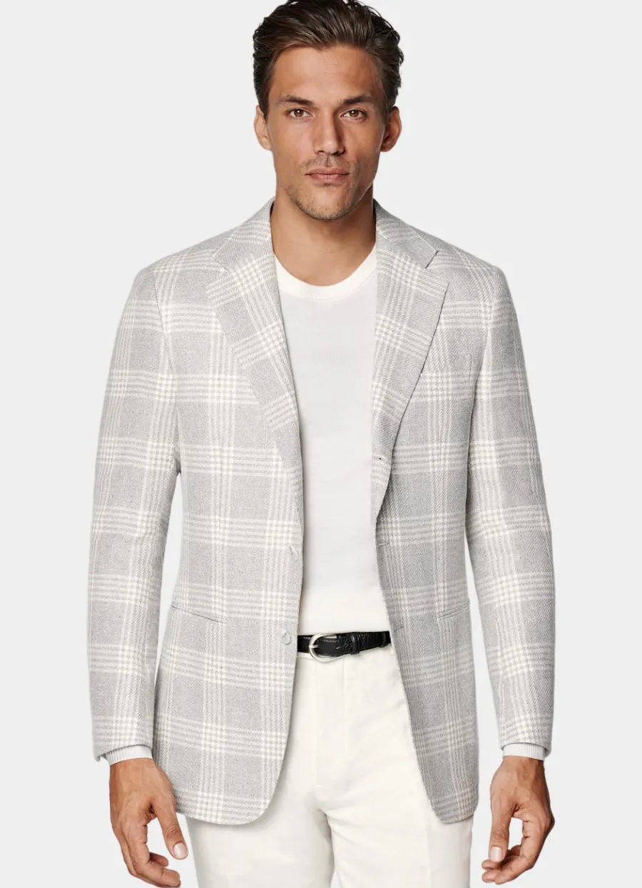 Cheap Havana Sakko hellgrau kariert Tailored Fit Sakkos