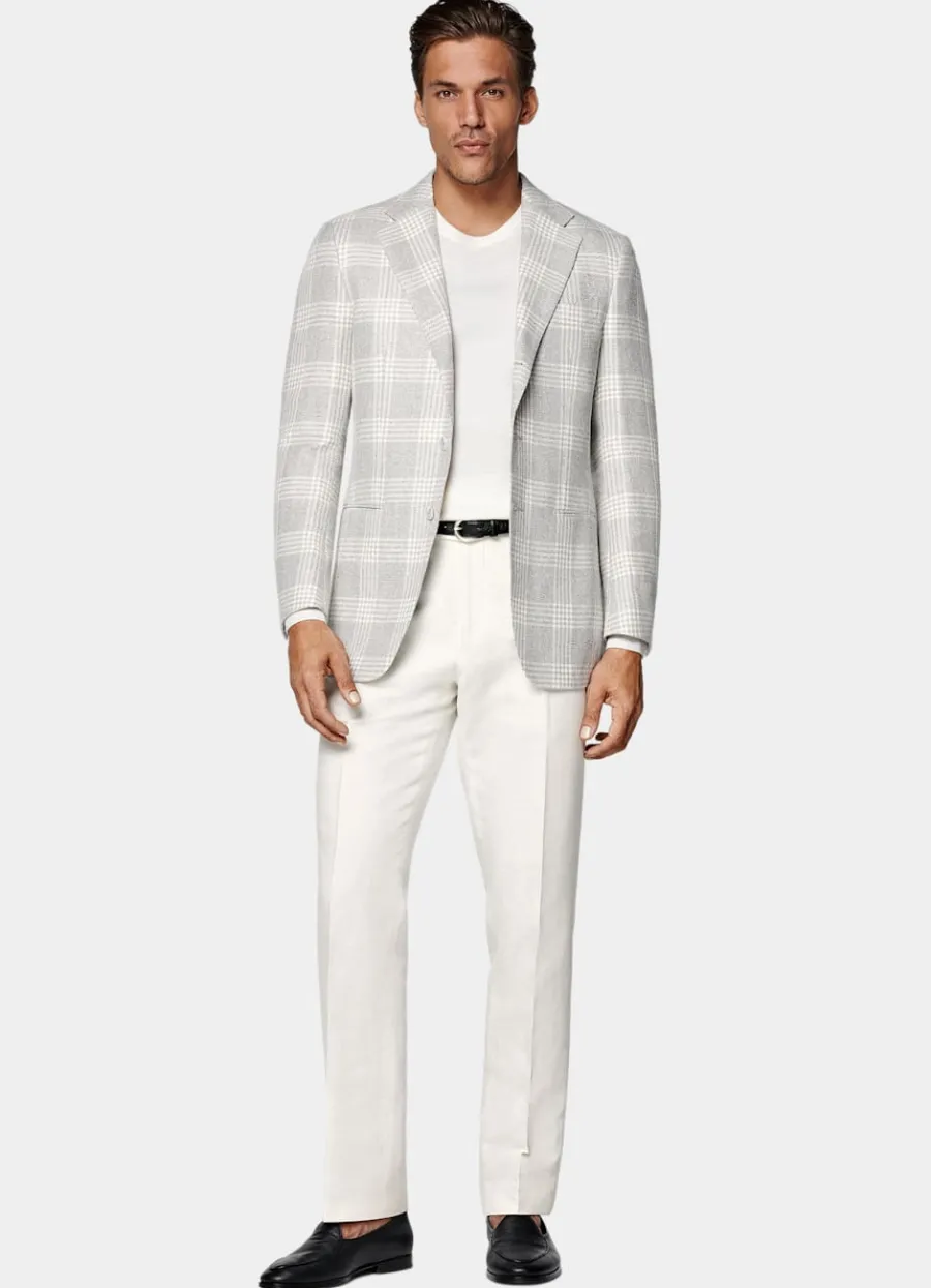 havana_sakko_hellgrau_kariert_tailored_fit_3.webp Cheap Havana Sakko hellgrau kariert Tailored Fit Sakkos