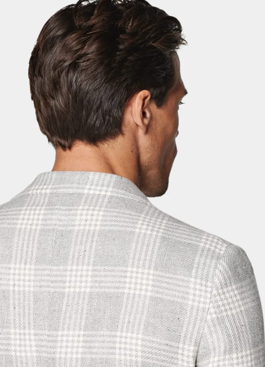 havana_sakko_hellgrau_kariert_tailored_fit_5.webp Cheap Havana Sakko hellgrau kariert Tailored Fit Sakkos