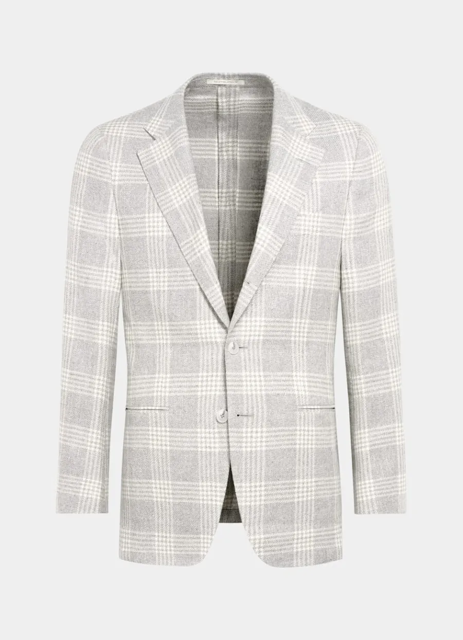 havana_sakko_hellgrau_kariert_tailored_fit_6.webp Cheap Havana Sakko hellgrau kariert Tailored Fit Sakkos