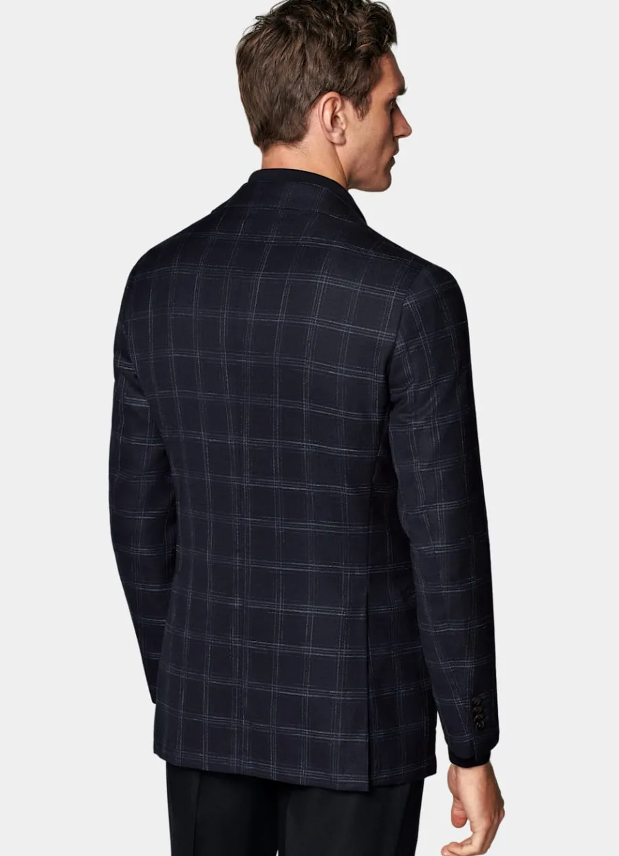 havana_sakko_navy_kariert_tailored_fit_4-3.webp Cheap Havana Sakko navy kariert Tailored Fit Casual Chic Hochzeit | Sakkos