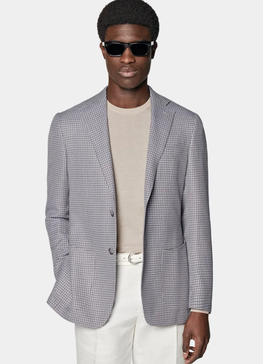 Best Havana Sakko purpur Hahnentrittmuster Tailored Fit Sakkos
