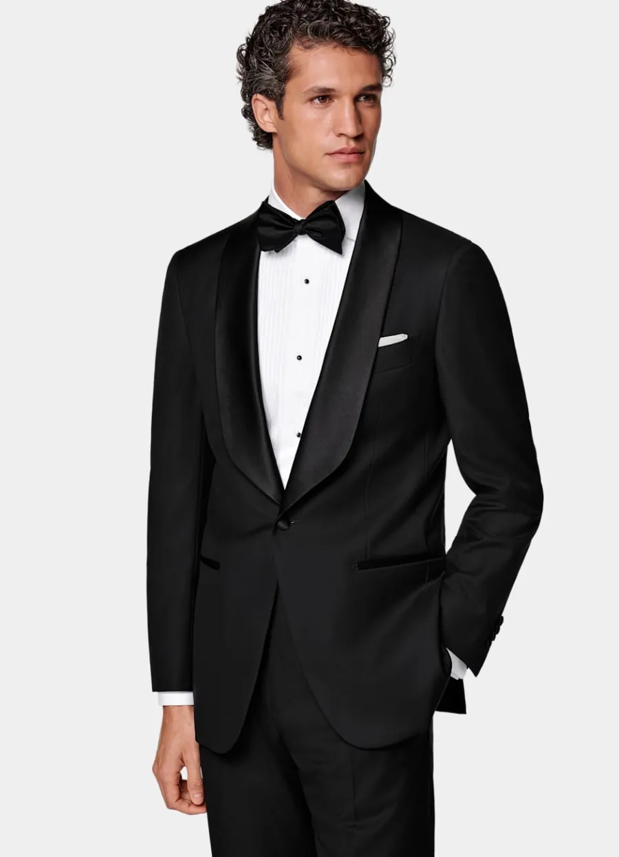 Discount Havana Smoking schwarz Tailored Fit Black Tie | Smokings