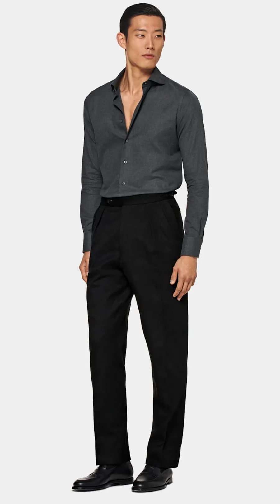 Store Hemd dunkelgrau Slim Fit Freizeithemden