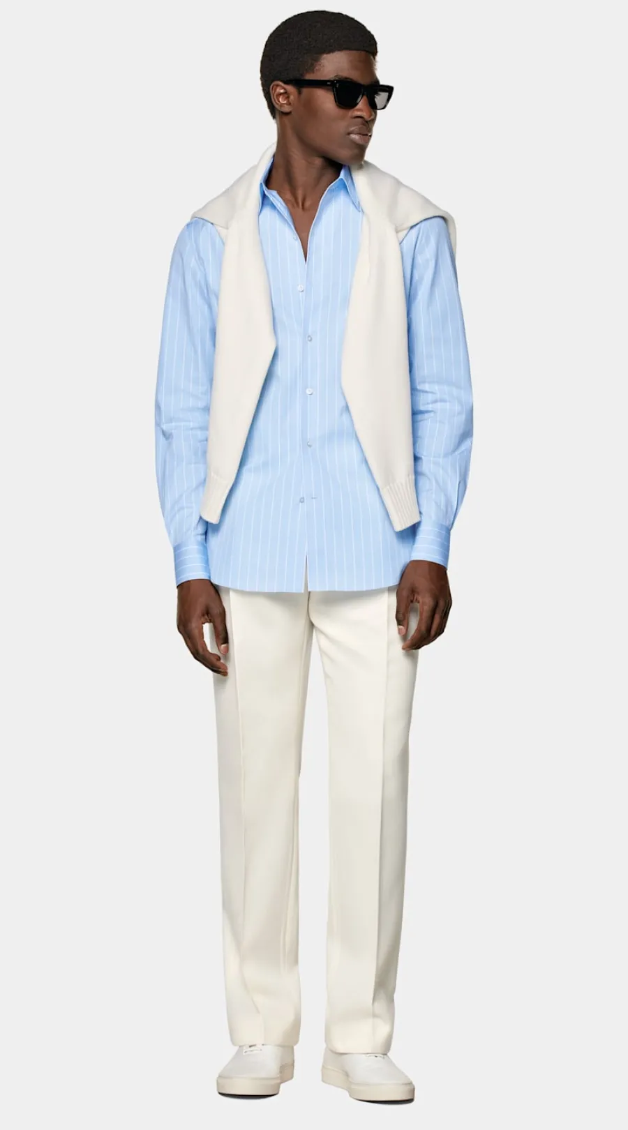 Cheap Hemd hellblau gestreift Tailored Fit Freizeithemden