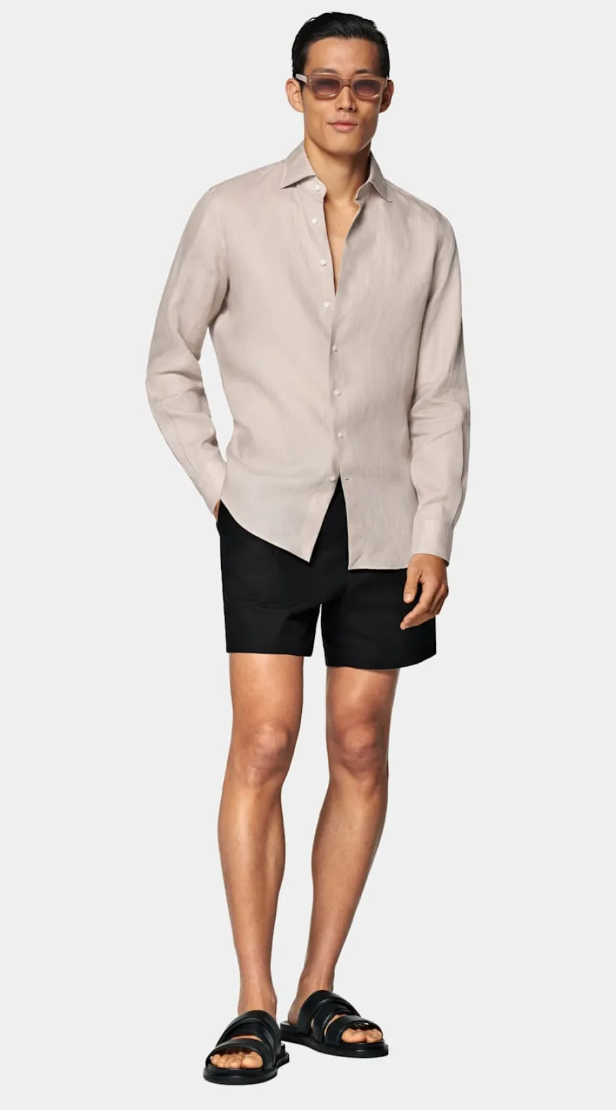 Flash Sale Hemd hellbraun Tailored Fit Freizeithemden