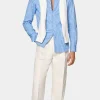 New Hemd mittelblau gestreift Tailored Fit Freizeithemden