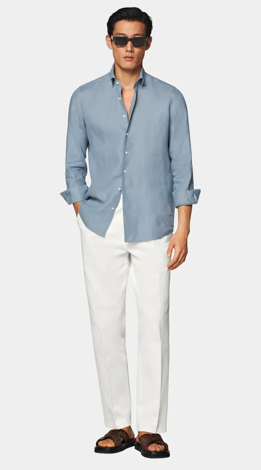 Cheap Hemd mittelblau Tailored Fit Freizeithemden
