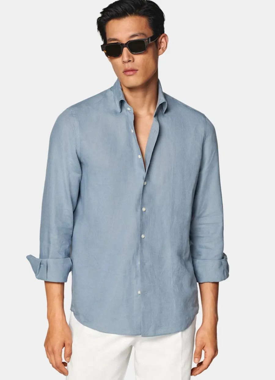 Cheap Hemd mittelblau Tailored Fit Freizeithemden