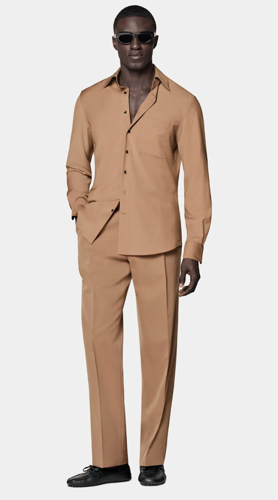 Shop Hemd mittelbraun Tailored Fit Freizeithemden
